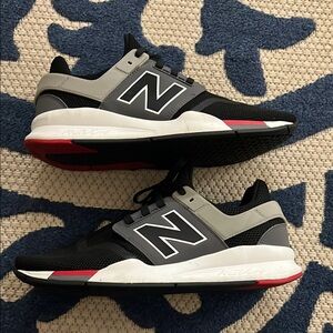 New Balance Men's Black/Red and Gray Athletic Shoes